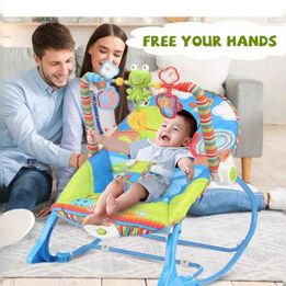 Baby Bouncer Infant To Toddler Rocker & Seat With Vibrations And Removable -Toy Bar