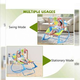 Baby Bouncer Infant To Toddler Rocker & Seat With Vibrations And Removable -Toy Bar