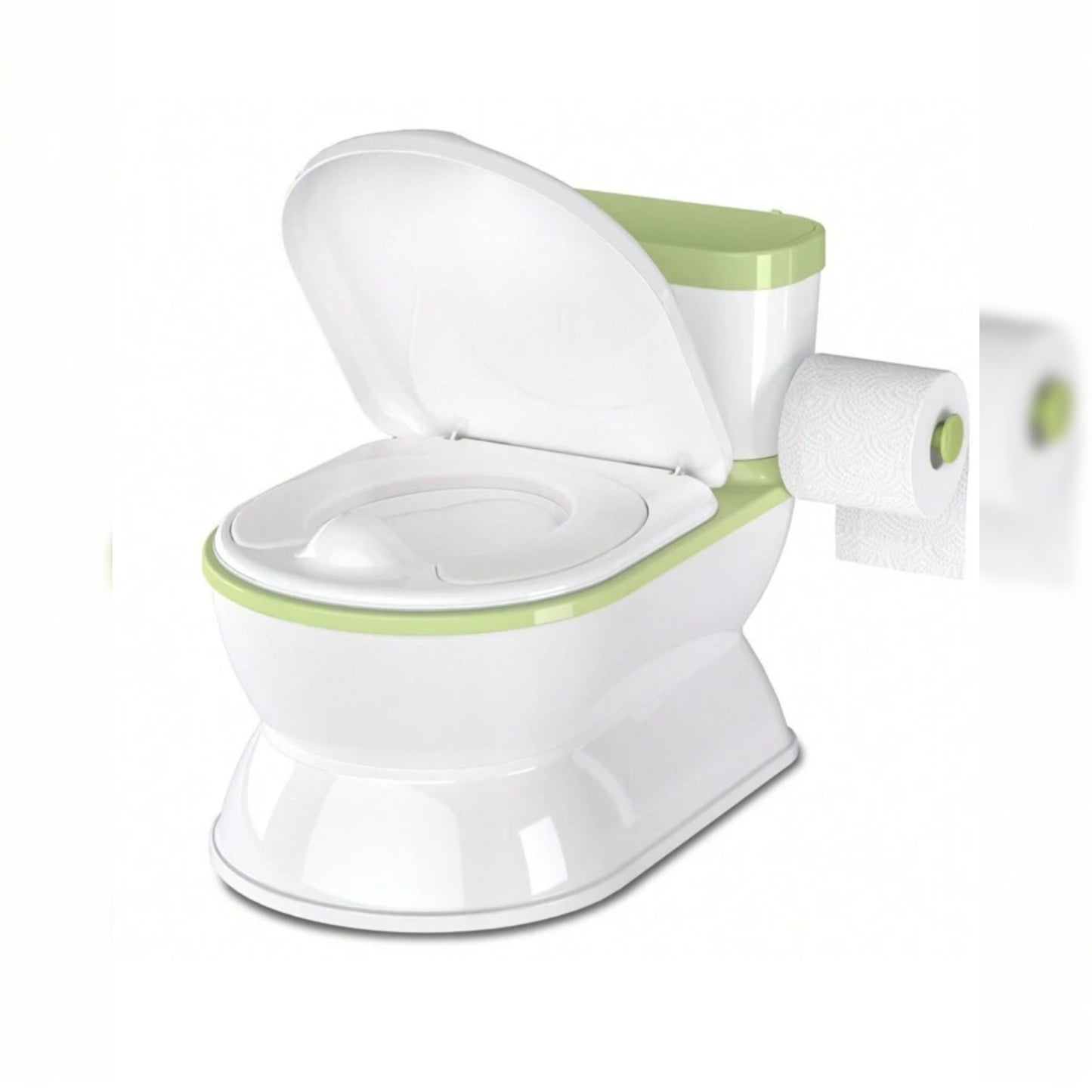 2-In-1 Toddler Potty Training Toilet - Larger Potty Chair And Removable Training Seat With Realistic Flush Sounds, Flip-Up Toilet Seat, Storage Bin And Toilet Paper Holder For Kids 1-3 Years Old