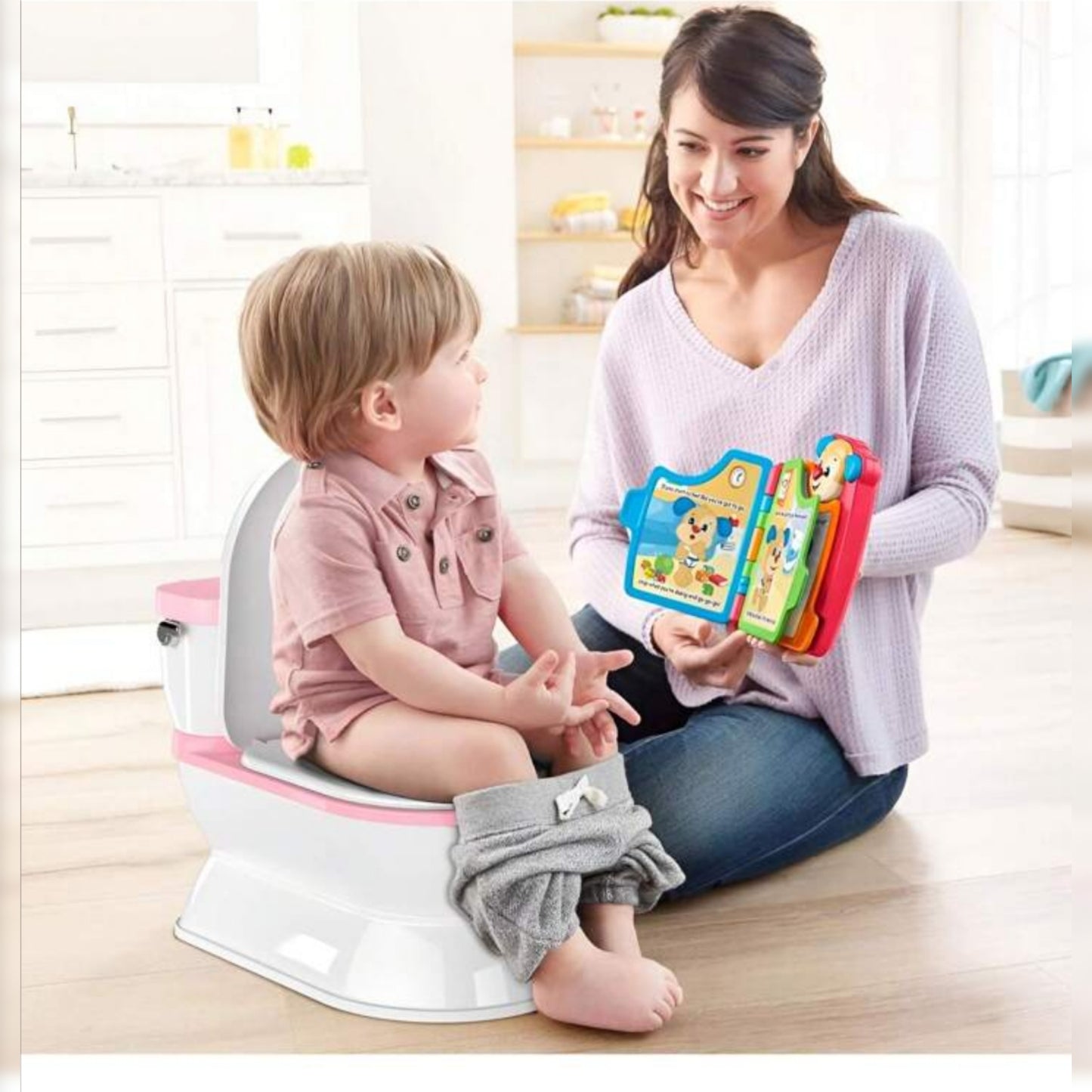 2-In-1 Toddler Potty Training Toilet - Larger Potty Chair And Removable Training Seat With Realistic Flush Sounds, Flip-Up Toilet Seat, Storage Bin And Toilet Paper Holder For Kids 1-3 Years Old