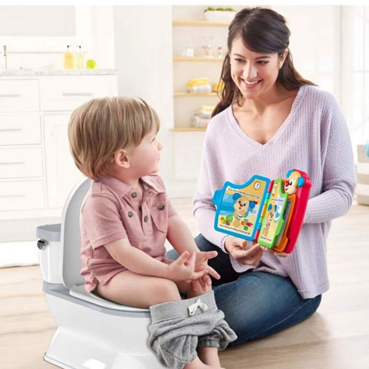 2-In-1 Toddler Potty Training Toilet - Larger Potty Chair And Removable Training Seat With Realistic Flush Sounds, Flip-Up Toilet Seat, Storage Bin And Toilet Paper Holder For Kids 1-3 Years Old