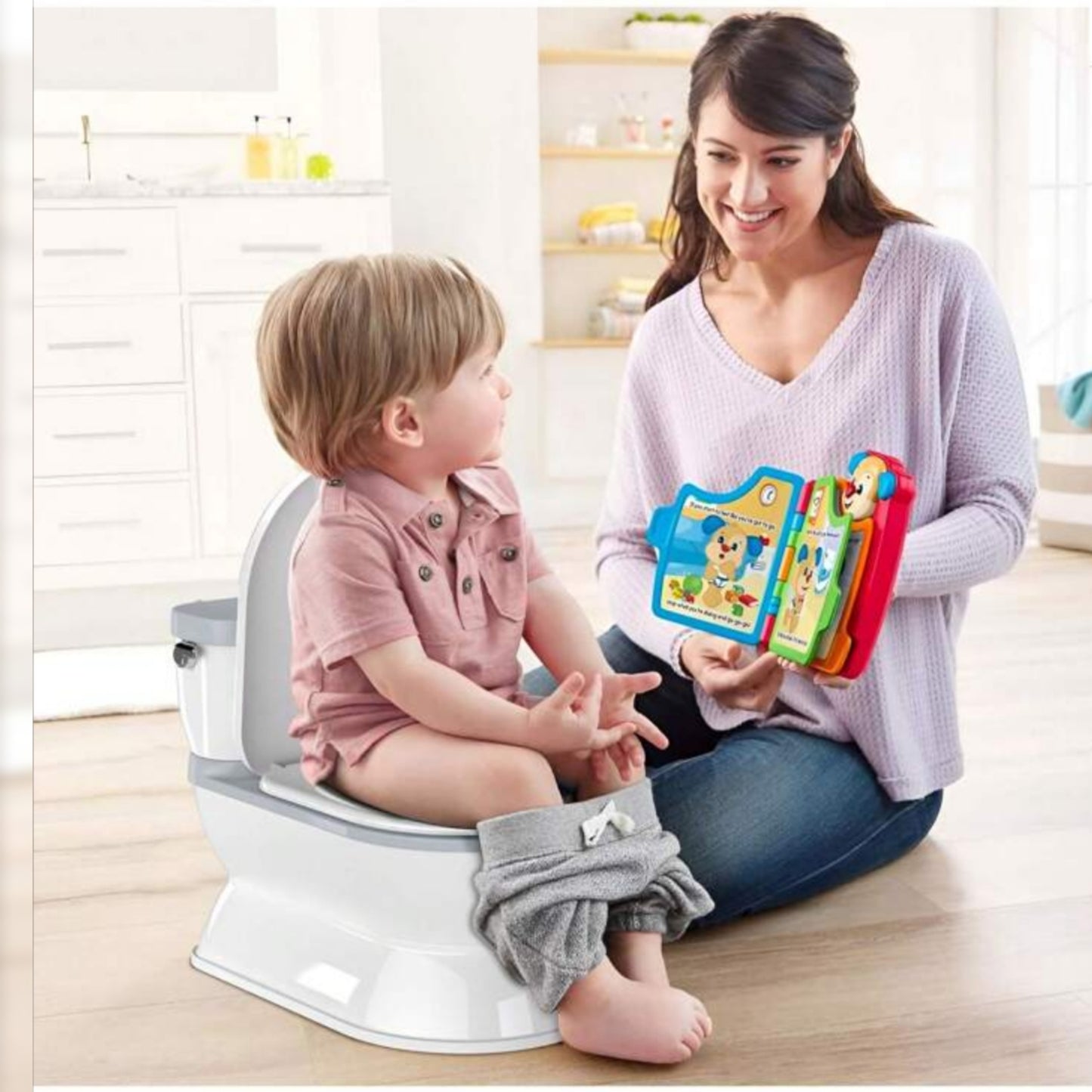 2-In-1 Toddler Potty Training Toilet - Larger Potty Chair And Removable Training Seat With Realistic Flush Sounds, Flip-Up Toilet Seat, Storage Bin And Toilet Paper Holder For Kids 1-3 Years Old