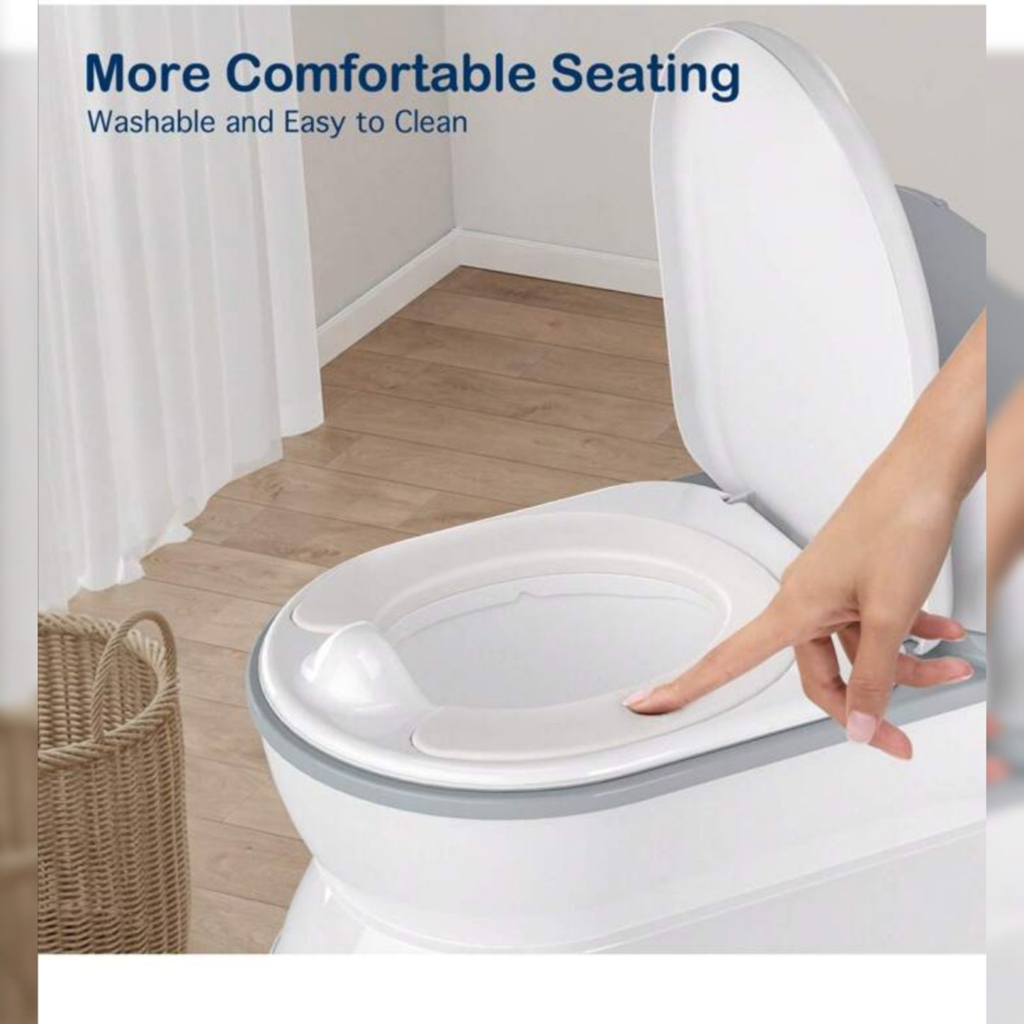 2-In-1 Toddler Potty Training Toilet - Larger Potty Chair And Removable Training Seat With Realistic Flush Sounds, Flip-Up Toilet Seat, Storage Bin And Toilet Paper Holder For Kids 1-3 Years Old
