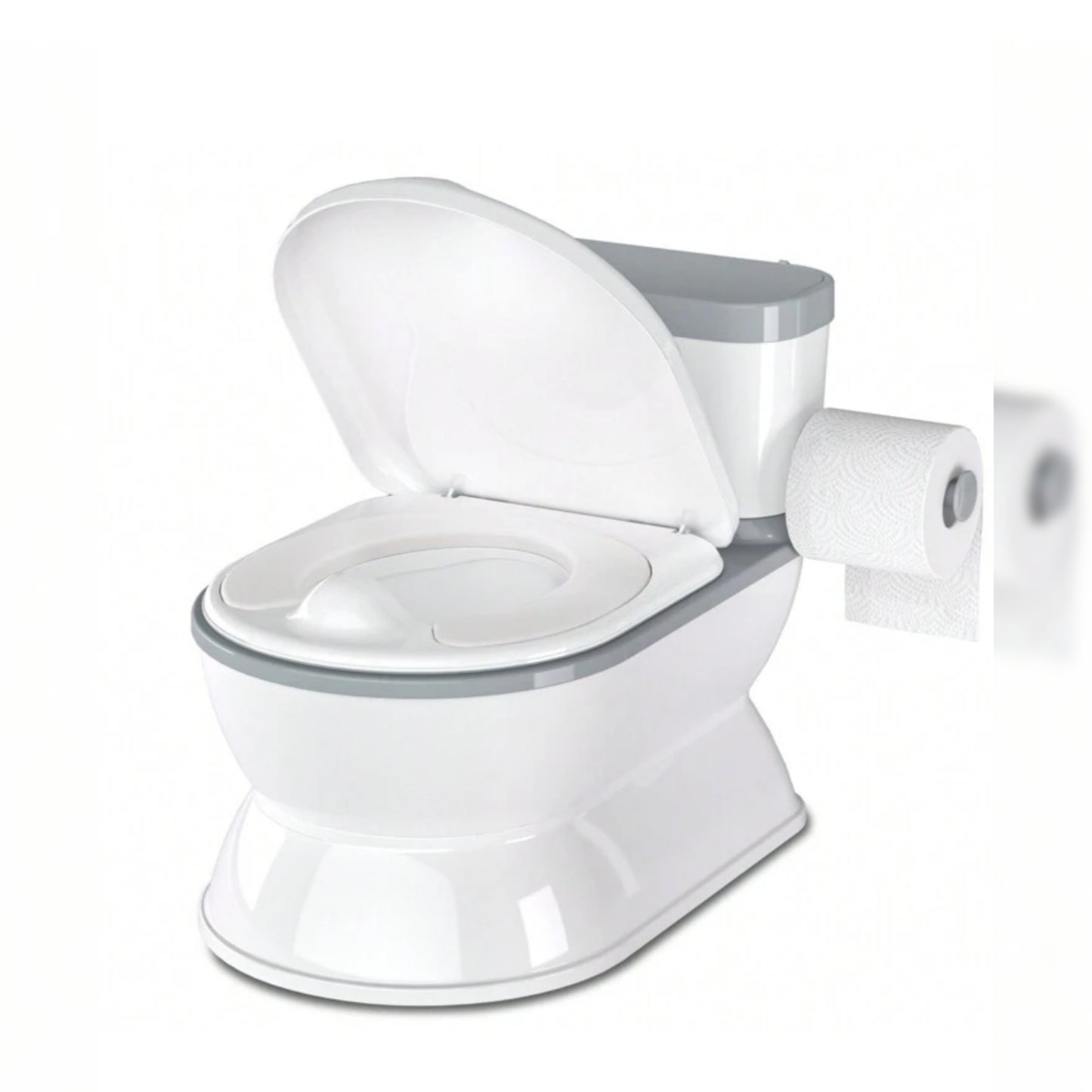 2-In-1 Toddler Potty Training Toilet - Larger Potty Chair And Removable Training Seat With Realistic Flush Sounds, Flip-Up Toilet Seat, Storage Bin And Toilet Paper Holder For Kids 1-3 Years Old