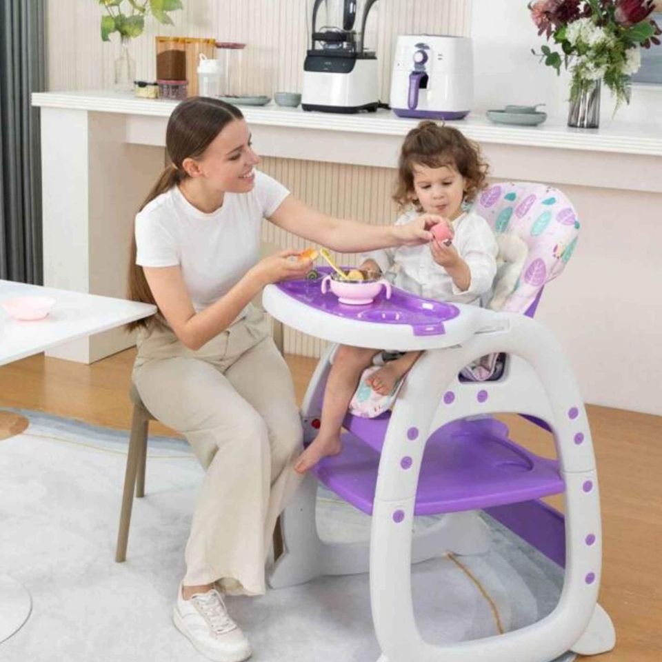 3 In 1 Convertible Toddler Highchair Table Booster Seat With Feeding Tray