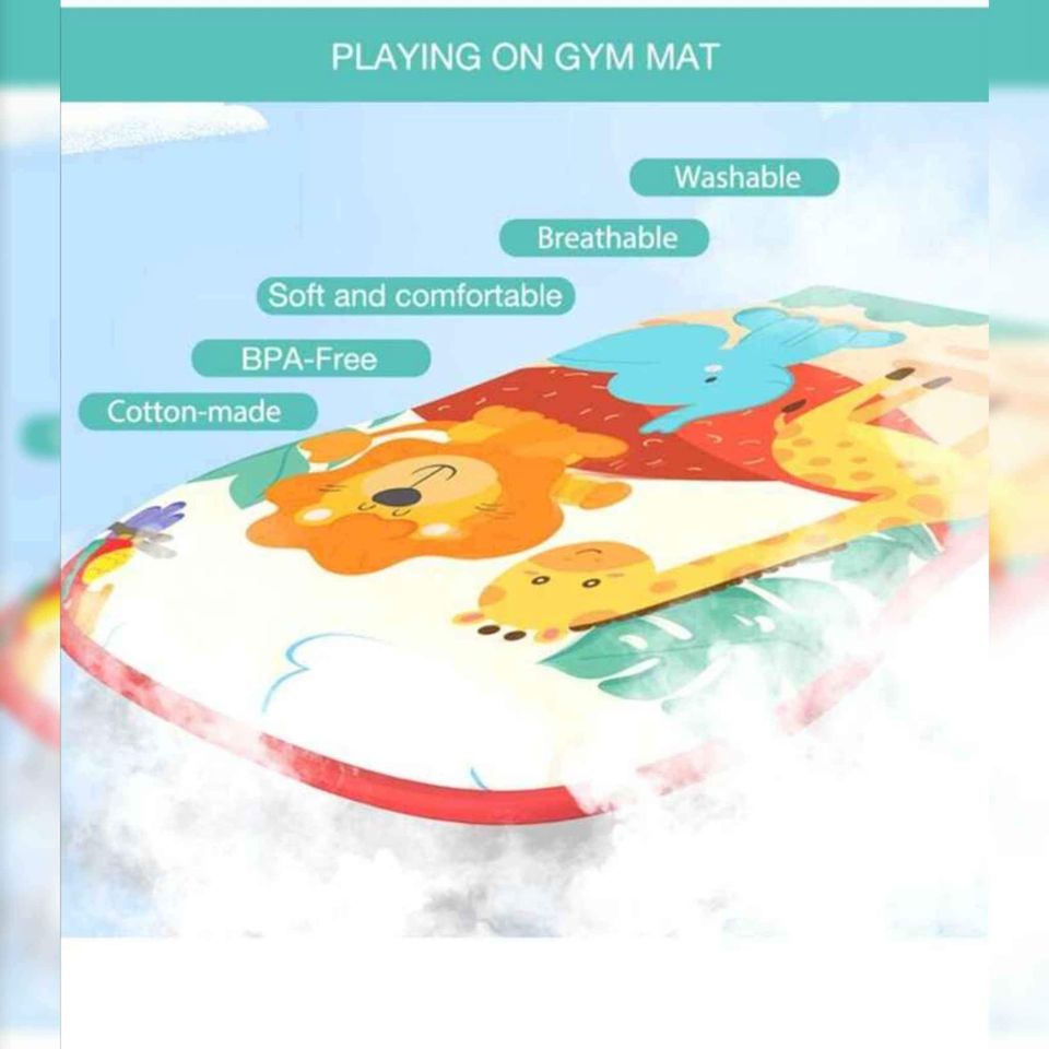 Baby Gyms Play Mats Musical Activity Center Baby Piano Gym Mat Tummy Time Padded Mat