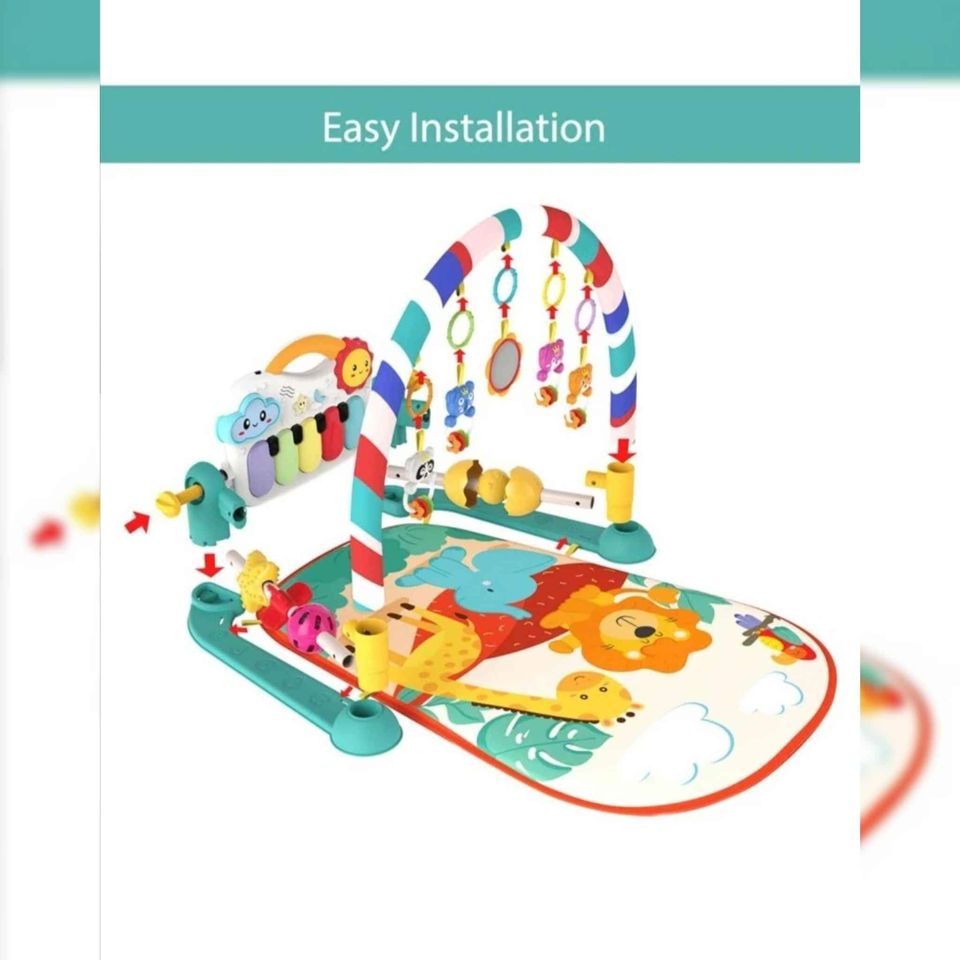 Baby Gyms Play Mats Musical Activity Center Baby Piano Gym Mat Tummy Time Padded Mat