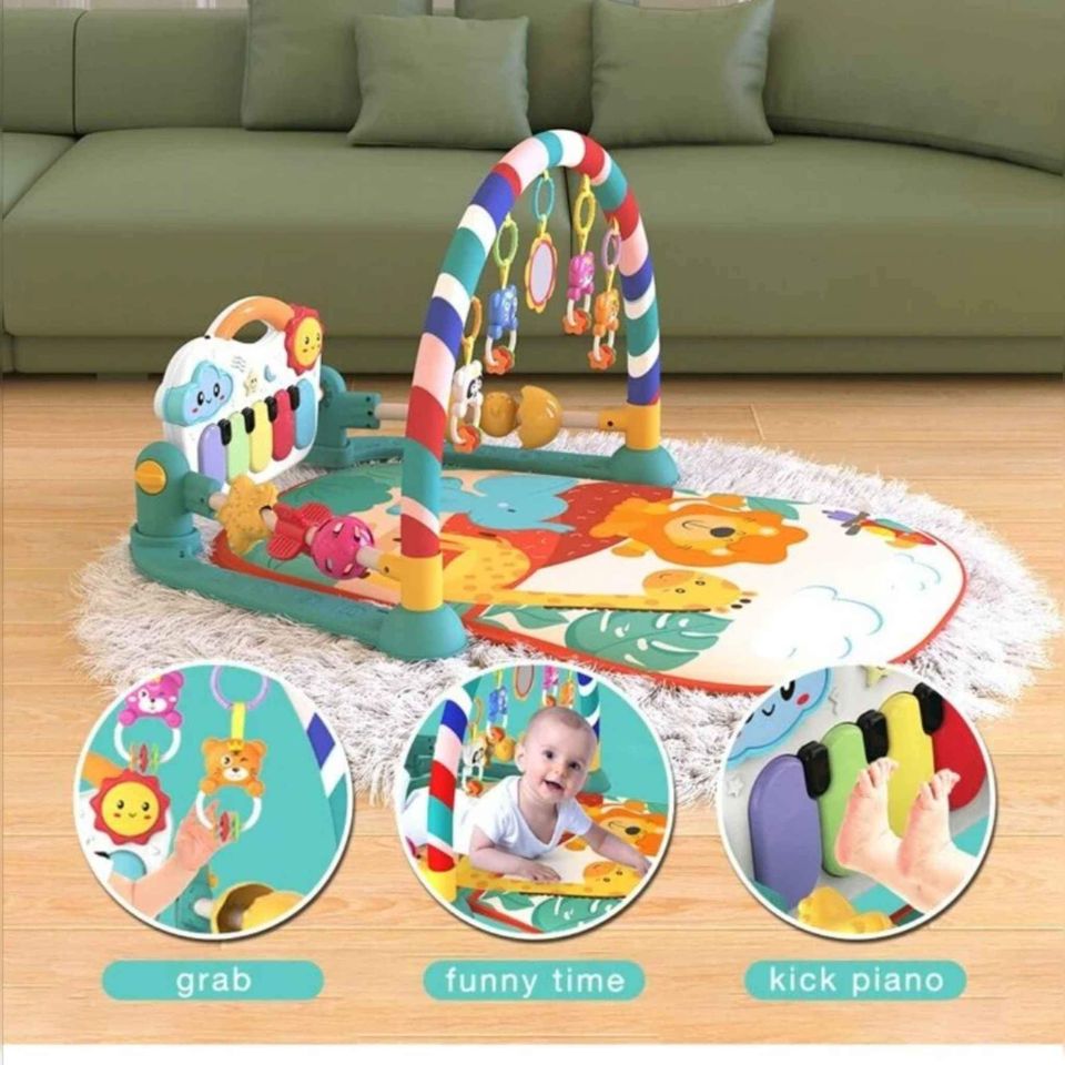 Baby Gyms Play Mats Musical Activity Center Baby Piano Gym Mat Tummy Time Padded Mat