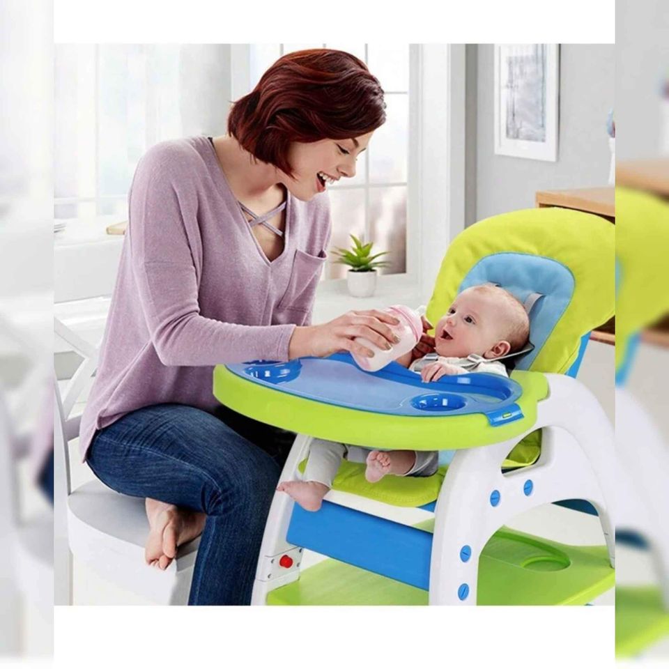 3 In 1 Convertible Toddler Highchair Table Booster Seat With Feeding Tray