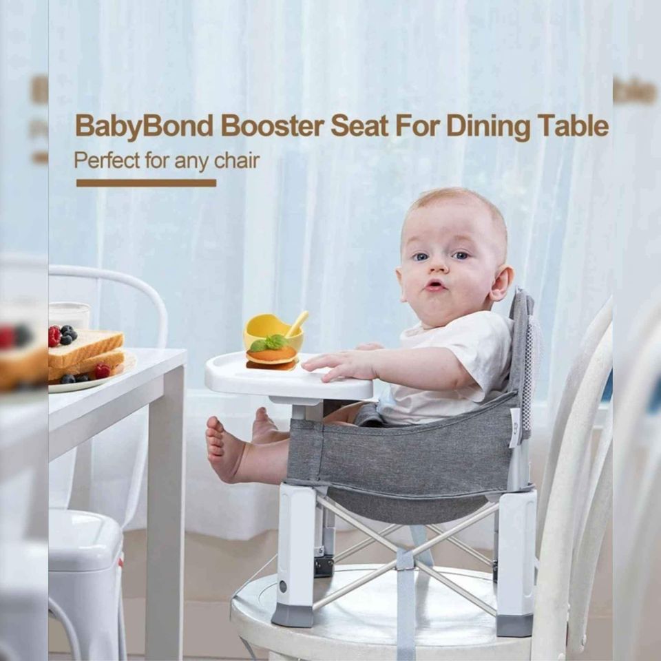 Upgraded Baby Travel Seat with Double Tray, Toddler Portable Baby Chair for Dinning Table.