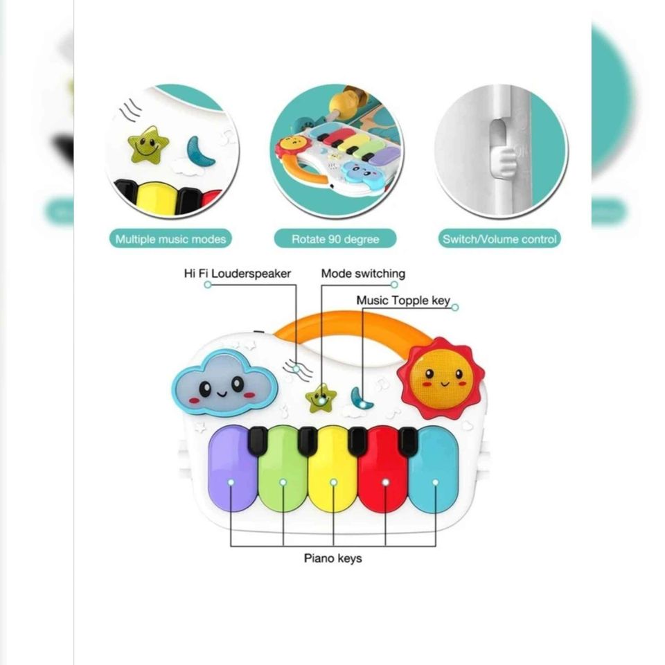 Baby Gyms Play Mats Musical Activity Center Baby Piano Gym Mat Tummy Time Padded Mat