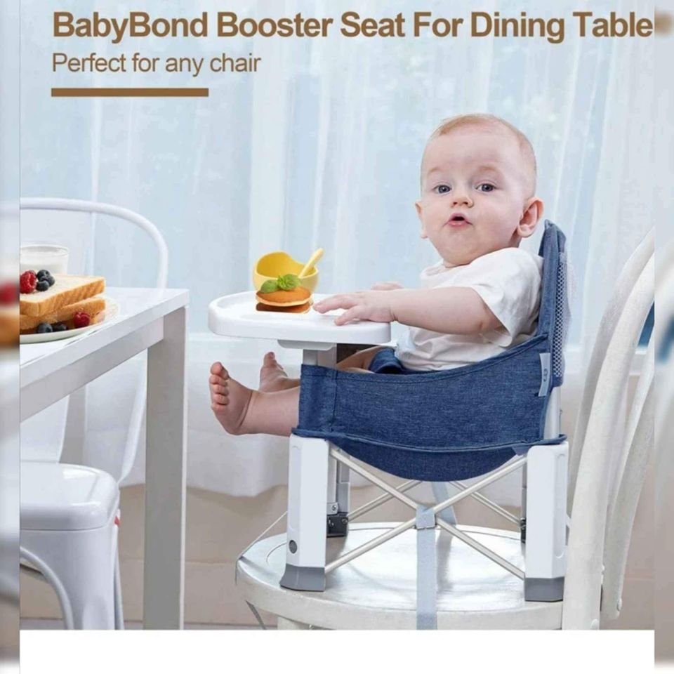 Upgraded Baby Travel Seat with Double Tray, Toddler Portable Baby Chair for Dinning Table.