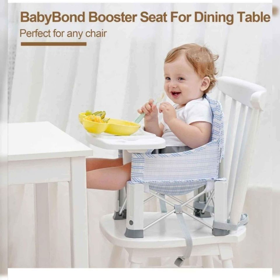 Upgraded Baby Travel Seat with Double Tray, Toddler Portable Baby Chair for Dinning Table.