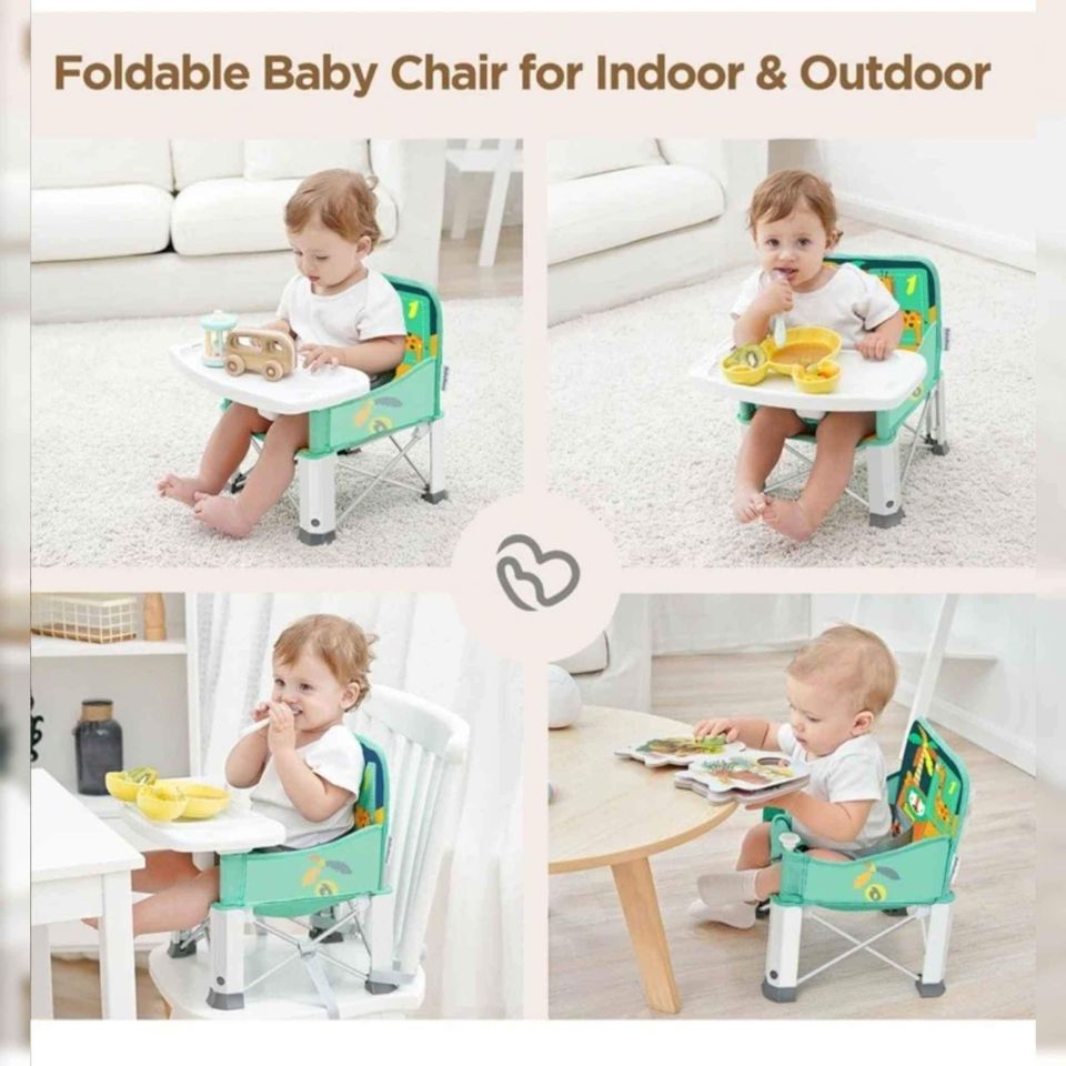 Upgraded Baby Travel Seat with Double Tray, Toddler Portable Baby Chair for Dinning Table.