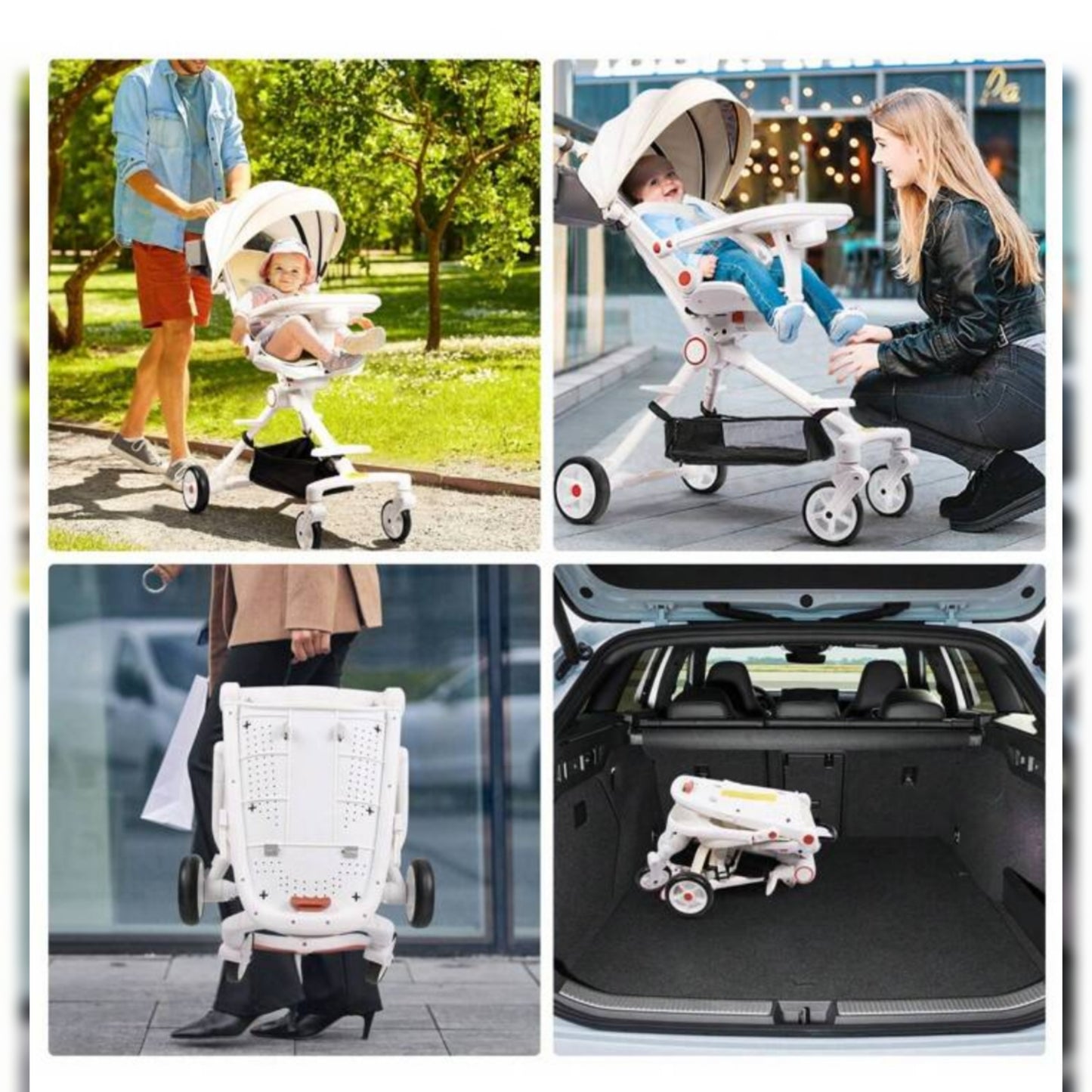 Compact Baby Stroller Lightweight Travel Stroller For Babies & Toddlers 360°Swivel Seat With Multifunctional Handbag & Sleep Shade & Oversize Basket Foldable Stroller