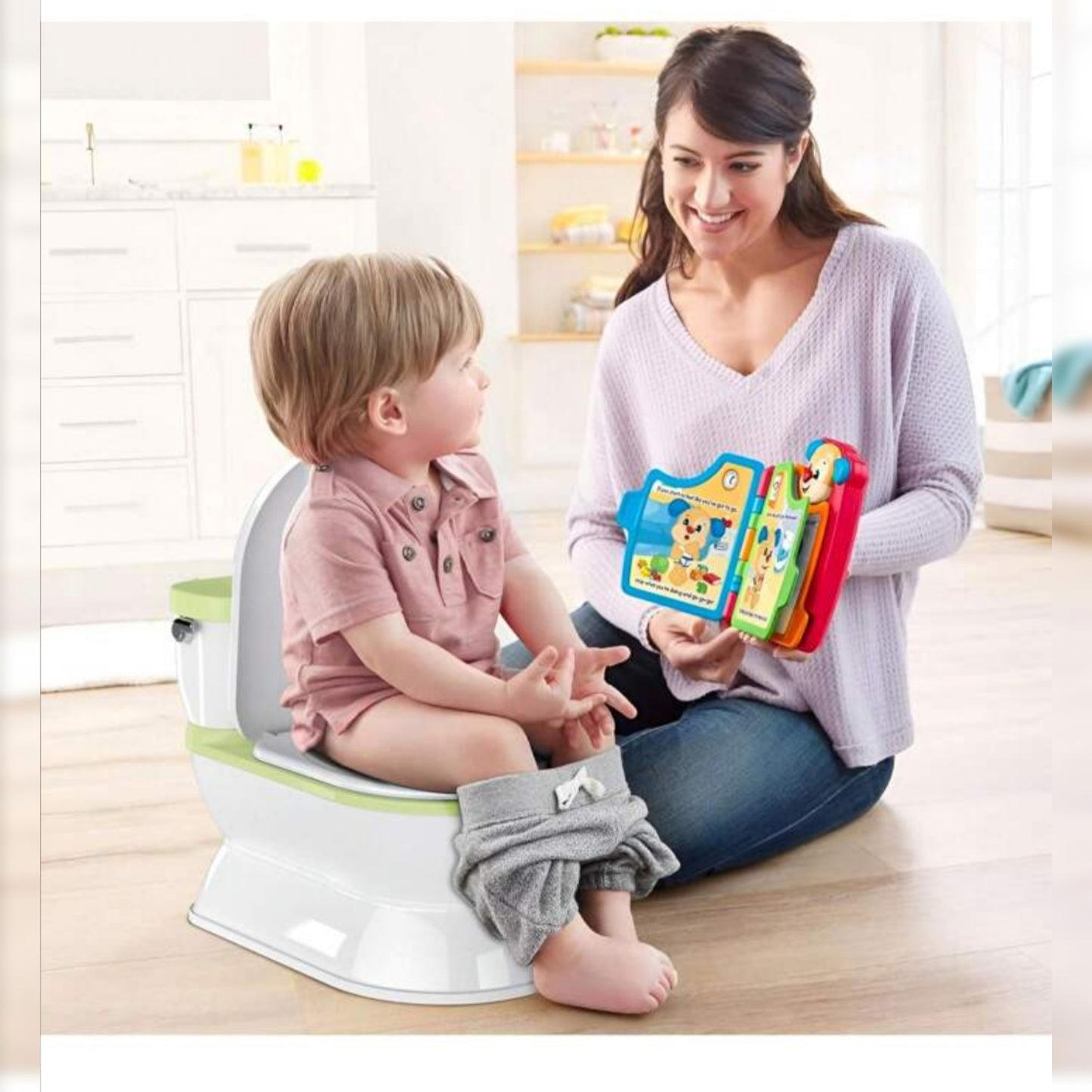 2-In-1 Toddler Potty Training Toilet - Larger Potty Chair And Removable Training Seat With Realistic Flush Sounds, Flip-Up Toilet Seat, Storage Bin And Toilet Paper Holder For Kids 1-3 Years Old
