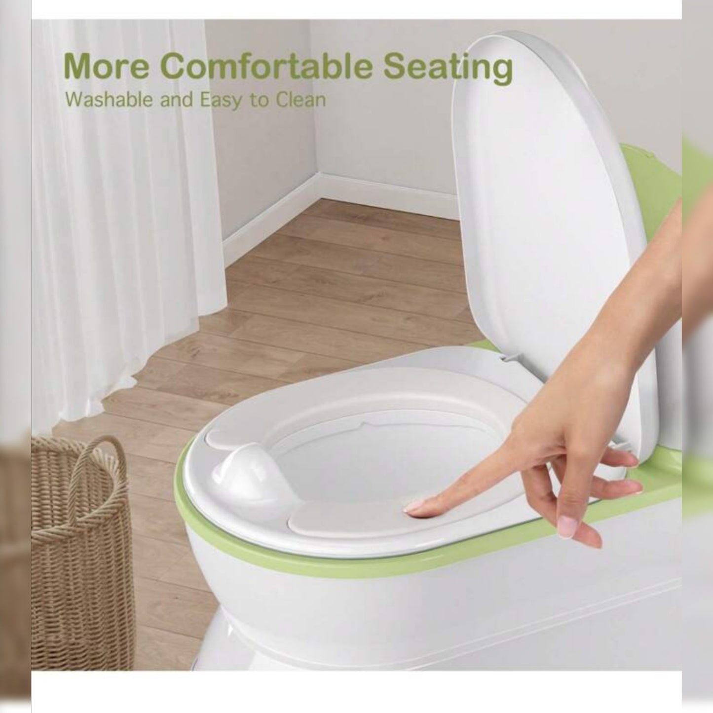 2-In-1 Toddler Potty Training Toilet - Larger Potty Chair And Removable Training Seat With Realistic Flush Sounds, Flip-Up Toilet Seat, Storage Bin And Toilet Paper Holder For Kids 1-3 Years Old