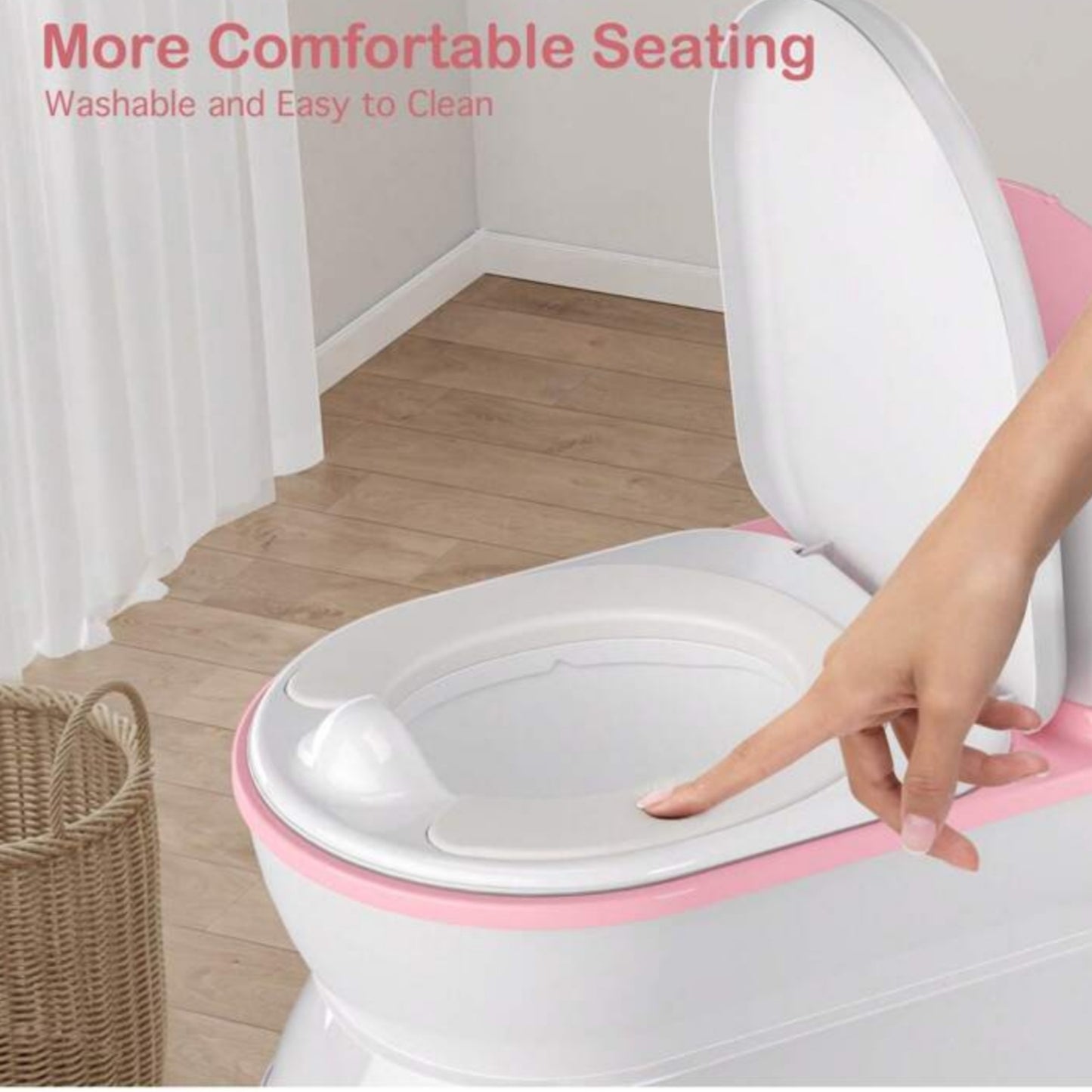 2-In-1 Toddler Potty Training Toilet - Larger Potty Chair And Removable Training Seat With Realistic Flush Sounds, Flip-Up Toilet Seat, Storage Bin And Toilet Paper Holder For Kids 1-3 Years Old