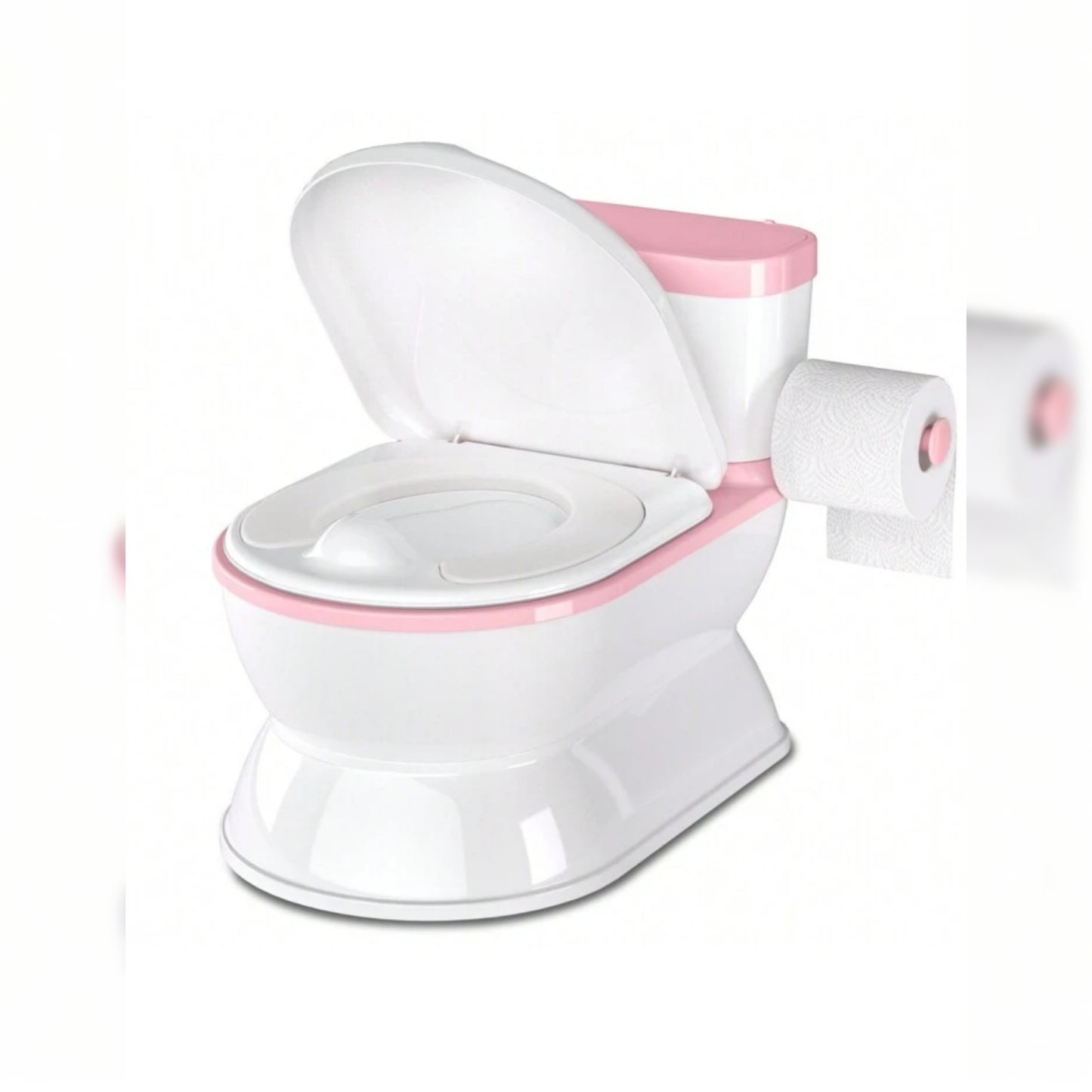 2-In-1 Toddler Potty Training Toilet - Larger Potty Chair And Removable Training Seat With Realistic Flush Sounds, Flip-Up Toilet Seat, Storage Bin And Toilet Paper Holder For Kids 1-3 Years Old