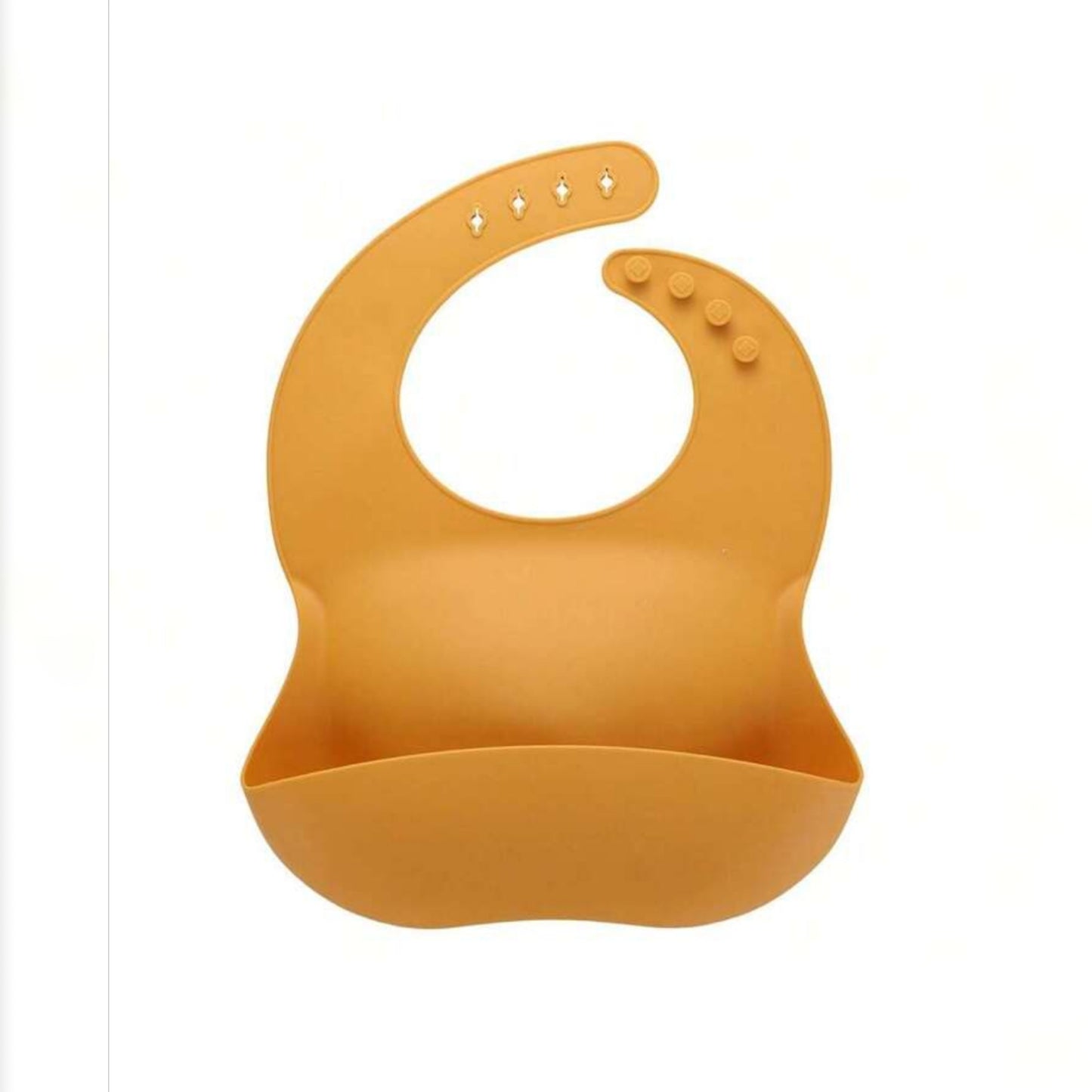 1pc Silicone Baby Bib | Waterproof | Soft Durable Adjustable Catcher With Silicon Mouth For Infants And Toddler