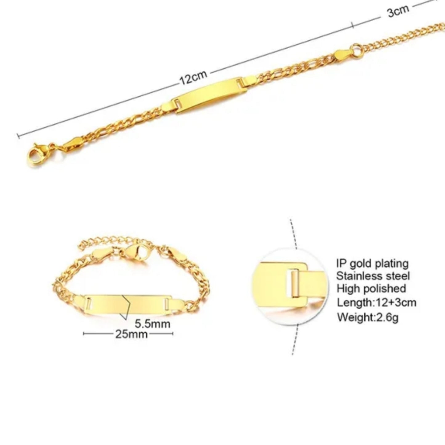 14k Plated Kid's Gold Bracelet